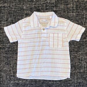 Zara Kids White Shirt with Rust Stripes